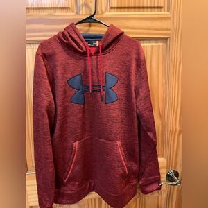 Under Armour Men's Maroon Hoodie with Black Logo